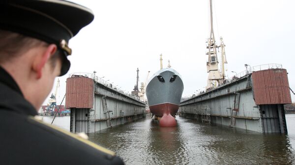 La nouvelle corvette russe Provorny, porteur de missiles à longue portée, a été mise à l'eau