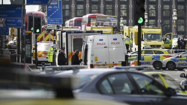Emergency services respond after an incident on Westminster Bridge in London, Britain March - Sputnik Afrique