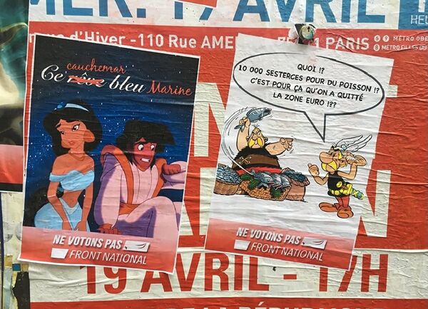 Harry Potter, Aladin et Astérix lancent une campagne anti-FN à Paris - Sputnik Afrique