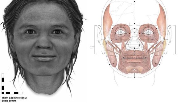 Восстановленное учеными лицо женщины из пещеры Там-Лод, жившей в Таилане 13 тысяч лет назад - Sputnik Afrique