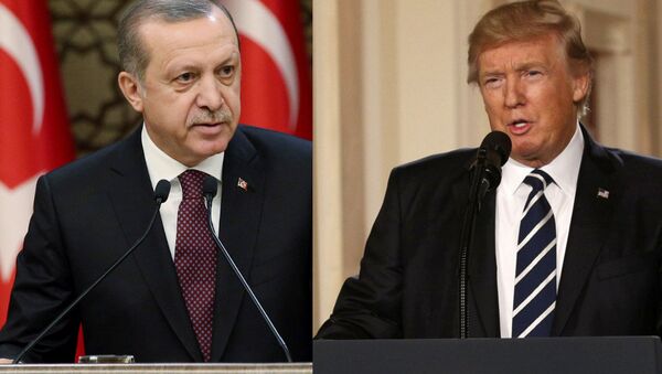 Turkish President Erdogan and US President Trump - Sputnik Afrique