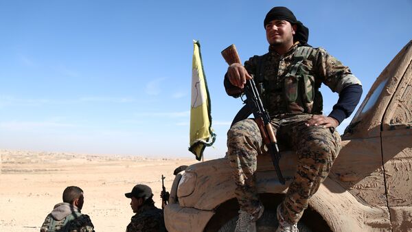 Un combattant des Forces démocratiques syrienes près de Raqqa - Sputnik Afrique