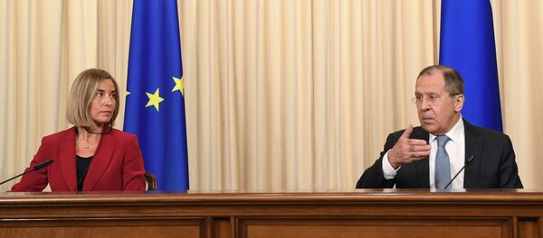 Le ministre russe des Affaires étrangères Sergueï Lavrov et la chef de la diplomatie européenne Federica Mogherini - Sputnik Afrique