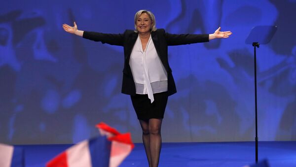 Marine Le Pen, French National Front (FN) political party leader and candidate for French 2017 presidential election, attends a political rally in Saint-Herblain near Nantes, France, February 26, 2017. - Sputnik Afrique