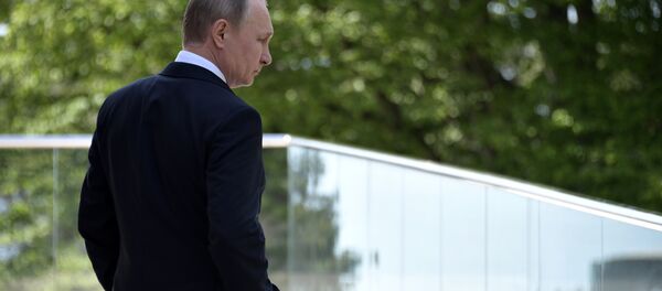 2 мая 2017. Президент РФ Владимир Путин перед началом встречи с федеральным канцлером ФРГ Ангелом Меркель. - Sputnik Afrique