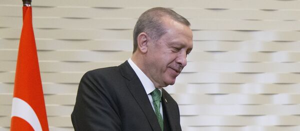 Russian President Vladimir Putin, right, and his Turkish counterpart Recep Tayyip Erdogan shake hands prior to their talks in Putin's residence in the Russian Black Sea resort of Sochi, Russia, Wednesday, May 3, 2017 - Sputnik Afrique