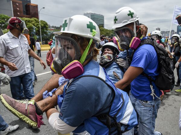 Les manifestations de protestation dans les rues du Venezuela - Sputnik Afrique