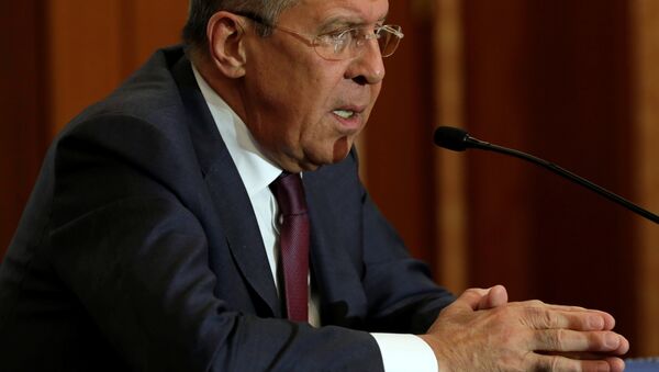 Russian Foreign Minister Sergey Lavrov speaks at his news conference at the Russian Embassy in Washington, U.S., May 10, 2017. - Sputnik Afrique