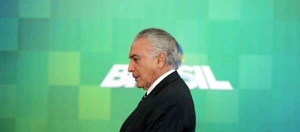 Michel Temer durante uma cerimônia dedicada ao Bolsa Família em 29 de junho de 2016 - Sputnik Afrique
