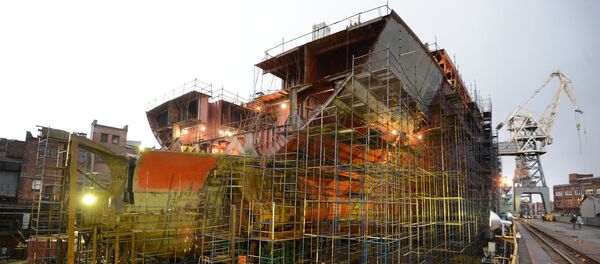 Le brise-glace Arktika dans le chantier Baltiysky Zavod à Saint-Pétersbourg - Sputnik Afrique