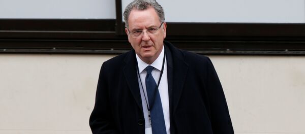 Richard Ferrand, General Secretary of the political movement En Marche !, or Onwards !, leaves the campaign headquarters of French President Elect Emmanuel Macron after results in the second round vote of the 2017 French presidential elections, in Paris, France, May 7, 2017. Richard Ferrand, General Secretary of the political movement En Marche !, or Onwards !, leaves the campaign headquarters of French President Elect Emmanuel Macron after results in the second round vote of the 2017 French presidential elections, in Paris, France, May 7, 2017. - Sputnik Afrique