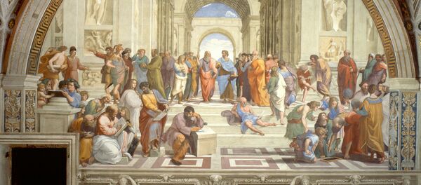 L'École d'Athènes (1510-1511) Fresque, Palais du Vatican - Sputnik Afrique