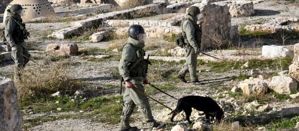 Разминирование российскими инженерами исторической Цитадели древней крепости Алеппо Разминирование российскими инженерами исторической Цитадели древней крепости Алеппо - Sputnik Afrique