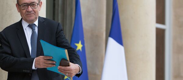 Министр иностранных дел Франции Жан-Ив Ле Дриан перед первым заседанием кабинета министров нового правительства Франции в Елисейском дворце. - Sputnik Afrique