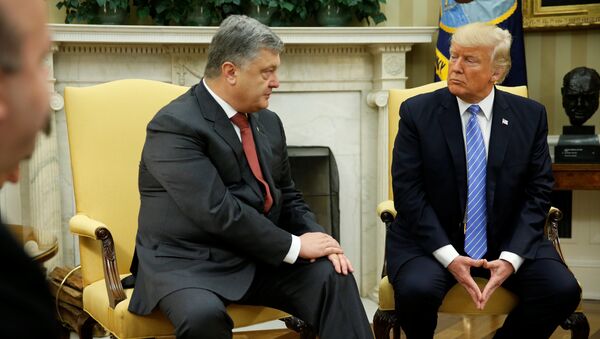 Le président ukrainien se rencontre son homologue américain au Bureau ovale dans la Maison Blanche à Washington, aux États-Unis, le 20 juin 2017 - Sputnik Afrique
