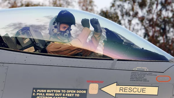 Un pilote dans le cockpit du chasseur F-16 - Sputnik Afrique