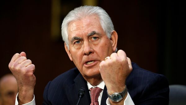Rex Tillerson, the former chairman and chief executive officer of Exxon Mobil, testifies during a Senate Foreign Relations Committee confirmation hearing to become U.S. Secretary of State on Capitol Hill in Washington, U.S. - Sputnik Afrique