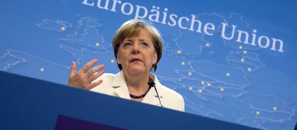 German Chancellor Angela Merkel speaks during a news conference at the end of a euro zone leaders summit in Brussels, Belgium, July 13, 2015. - Sputnik Afrique