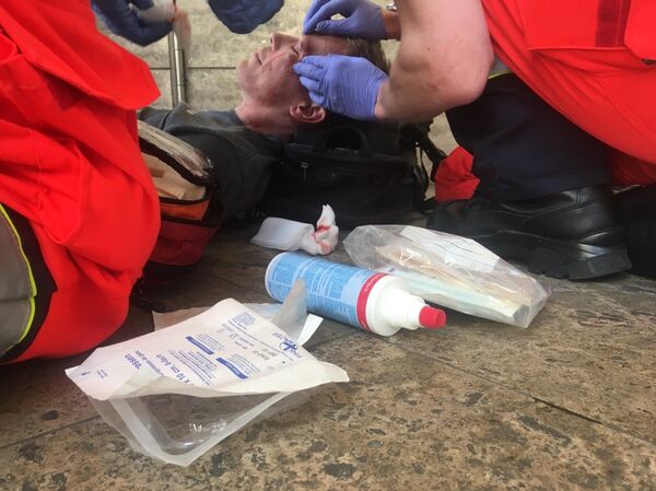 Un manifestant blessé - Sputnik Afrique