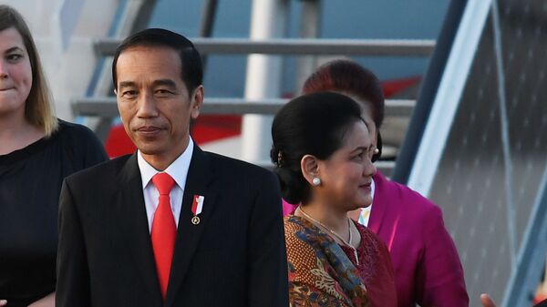 Le président indonésien, Joko Widodo avec sa femme Iriane - Sputnik Afrique