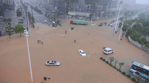 Inondation dans la province du Hunan, dans le sud-est de la Chine - Sputnik Afrique