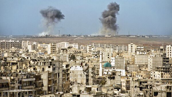 Вид на разрушенные кварталы Алеппо, несколько лет назад  - первый по величине город Сирии. 18.02.2016 - Sputnik Afrique