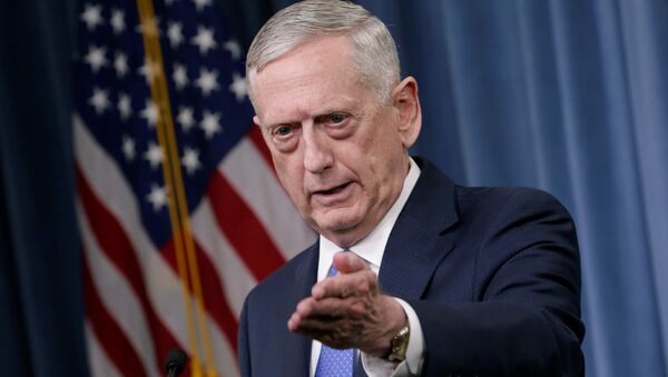 U.S. Defense Secretary James Mattis gestures during a press briefing on the campaign to defeat ISIS at the Pentagon in Washington, U.S., May 19, 2017 - Sputnik Afrique