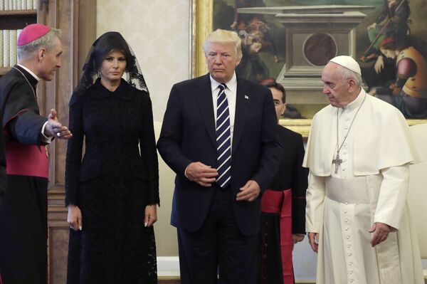 Pape François, Donald Trump et Melania Trump  - Sputnik Afrique
