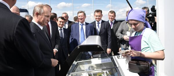 Президент РФ В. Путин посетил Международный авиасалон МАКС-2017 в подмосковном Жуковском - Sputnik Afrique