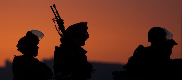 Israeli soldiers patrol during clashes with Palestinians a day after 14-year-old Palestinian-American, Orwah Hammad was killed by Israeli troops during clashes in the village of Silwad, near the West Bank city of Ramallah, Saturday, Oct. 25, 2014. - Sputnik Afrique