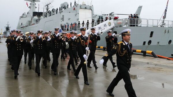 Ceremonial greeting of the Chinese Navy warships that arrived in Baltiysk for the 2017 Naval Cooperation Russia-China drills - Sputnik Afrique