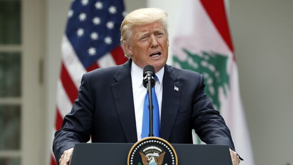 President Donald Trump speaks during a joint news conference with Lebanese Prime Minister Saad Hariri in the Rose Garden of the White House in Washington, Tuesday, July 25, 2017. - Sputnik Afrique