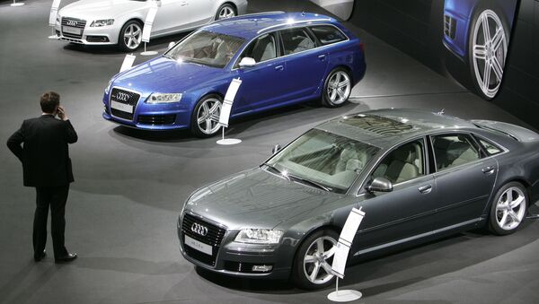 The March 11, 2008 file photo shows new Audi cars presented during the annual press conference in Ingolstadt, southern Germany - Sputnik Afrique
