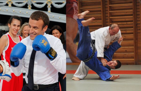 Vladimir Poutine et Emmanuel Macron - Sputnik Afrique