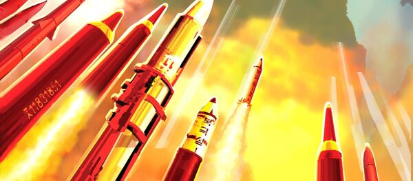 L'affiche politique nord-coréenne «Tout le territoire des États-Unis est à notre portée!» L'affiche politique nord-coréenne «Tout le territoire des États-Unis est à notre portée!» - Sputnik Afrique