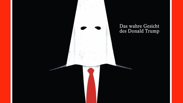 Немецкое издание Spiegel поместило на обложку президента США Дональда Трампа в колпаке Ку-клукс-клана - Sputnik Afrique