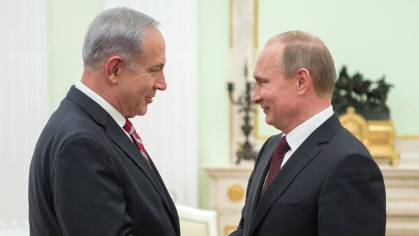Russlands Präsident Wladimir Putin und Israels Premier Benjamin Netanjahu - Sputnik Afrique