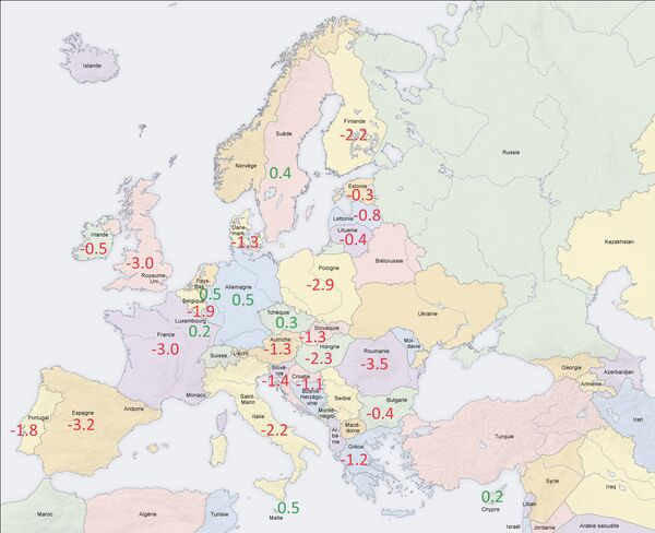 Déficit ou excédent, la carte des prévisions pour les pays de l'UE à la fin 2017 - Sputnik Afrique