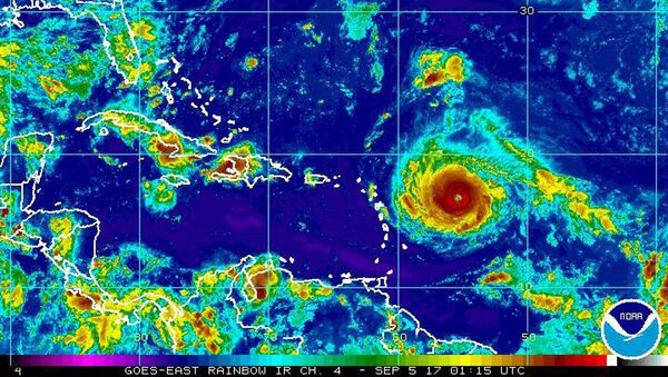This Monday, Sept. 4, 2017, satellite image provided by the National Oceanic and Atmospheric Administration shows Hurricane Irma nearing the eastern Caribbean. - Sputnik Afrique