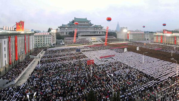 Manifestation à Pyongyang à l'occasion d'un test réussi d'une bombe H - Sputnik Afrique