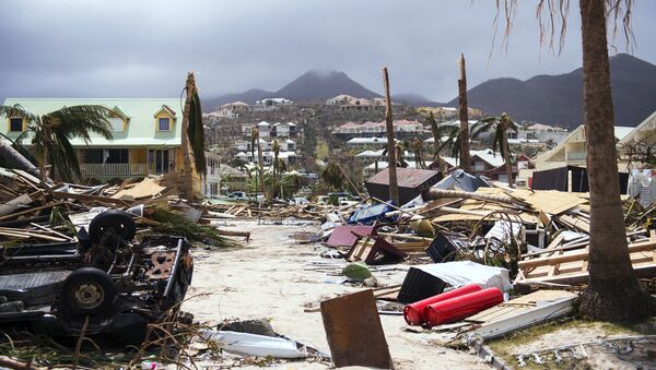 A photo taken on September 7, 2017 shows damage in Orient Bay on the French Carribean island of Saint-Martin, after the passage of Hurricane Irma - Sputnik Afrique
