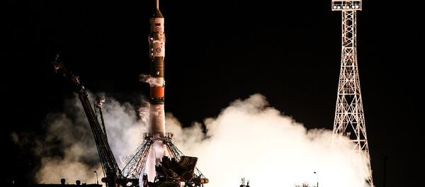 Le lancement du vecteur Soyouz-FG avec à son bord le vaisseau piloté Soyouz MS-06 - Sputnik Afrique