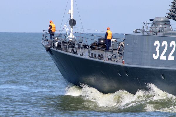 Les navires de la Flotte de la Baltique lors des manœuvres Zapad 2017 - Sputnik Afrique