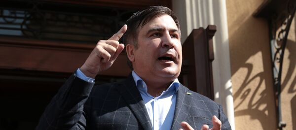 Mikhaîl Saakachvili pendant une conférence de presse à Lvov - Sputnik Afrique