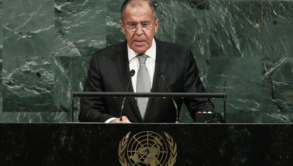 Russian Foreign Minister Sergey Lavrov addresses the United Nations General Assembly on Thursday, Sept. 21, 2017, at U.N. headquarters. - Sputnik Afrique