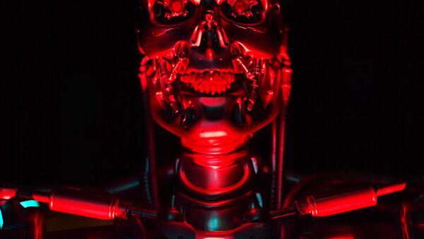 A robot named 'T-800 Endoskeleton robot' used during the filming of Salvation, part of the US Terminator film franchise is on view at the ROBOT exhibition at the Science Museum in London on February 7, 2017. - Sputnik Afrique