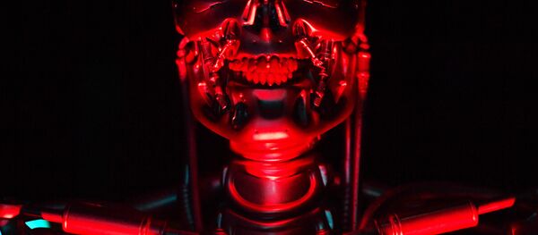 A robot named 'T-800 Endoskeleton robot' used during the filming of Salvation, part of the US Terminator film franchise is on view at the ROBOT exhibition at the Science Museum in London on February 7, 2017. - Sputnik Afrique