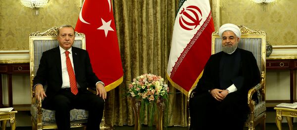 Les Présidents turc et iranien, Recep Tayyip Erdogan et Hassan Rohani - Sputnik Afrique