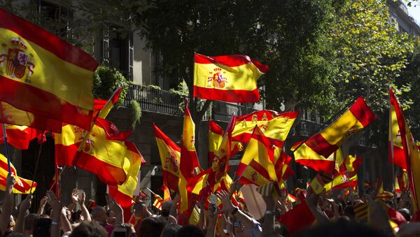 Manifestation en faveur de l'unité de l'Espagne à Barcelone - Sputnik Afrique