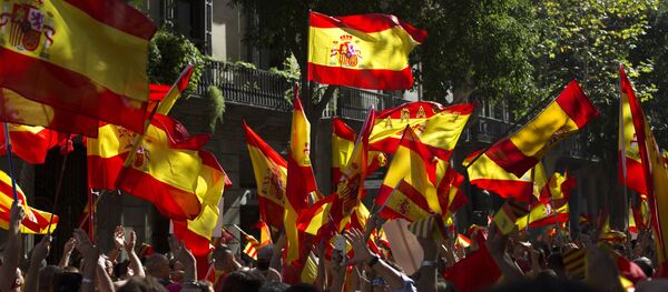 Manifestation en faveur de l'unité de l'Espagne à Barcelone - Sputnik Afrique